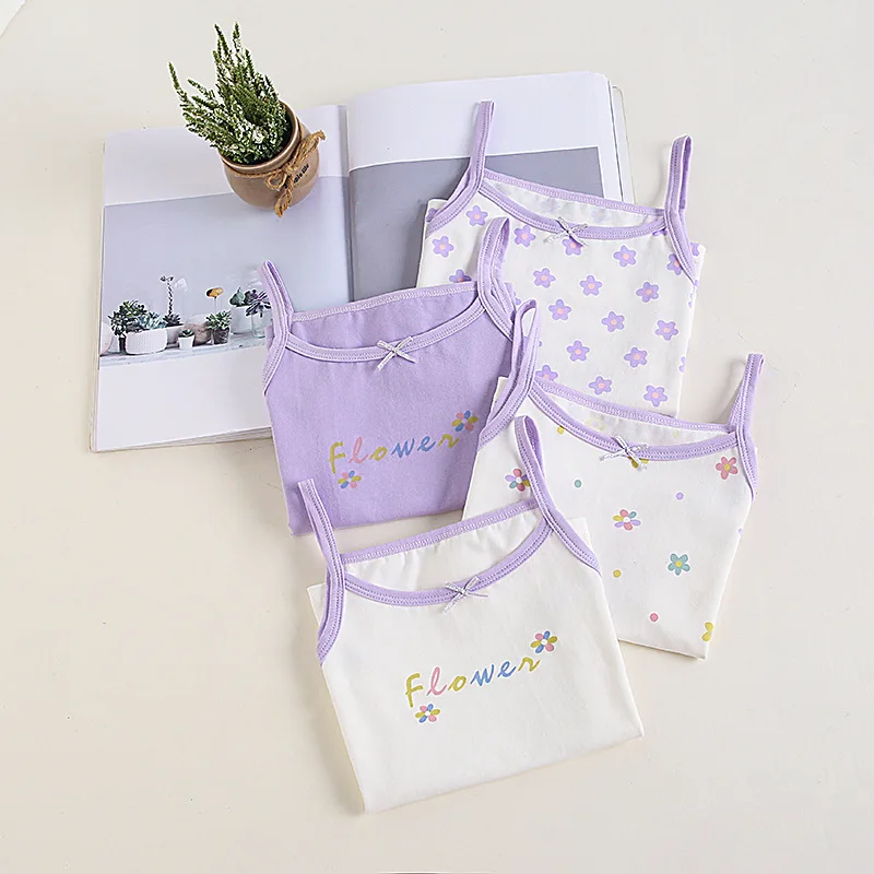 

Children's and Girls' Tank Top Class A Women's Treasure Pure Cotton Sling Summer Baby Korean Edition Baby Soft All Cotton Summer