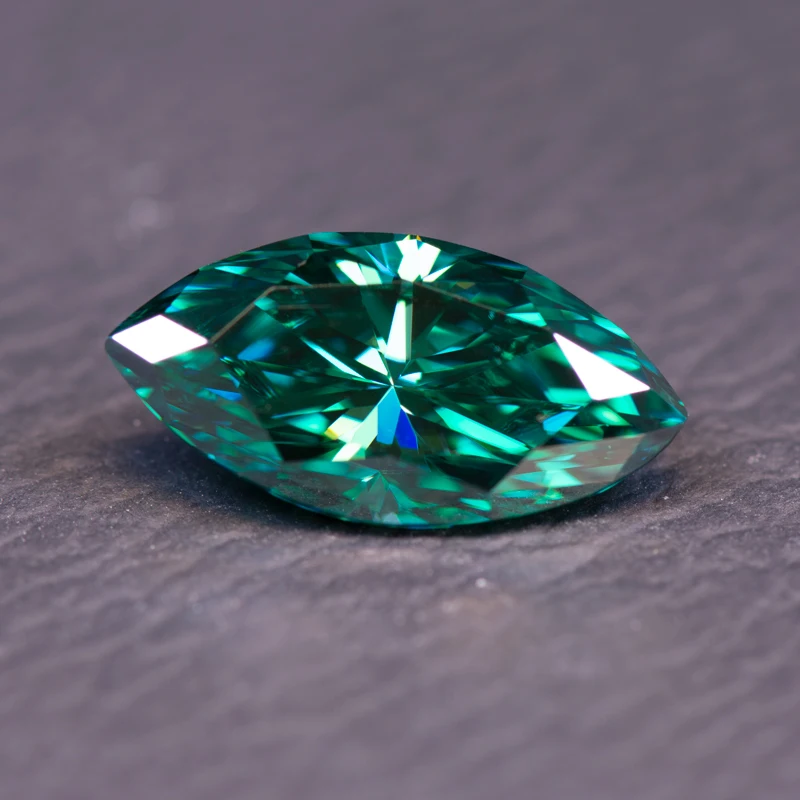 

Moissanite Stone Marquise Cut Emerald Green Primary Color Lab Grown Gemstone for Diy Charms Jewelry Making with GRA Certified