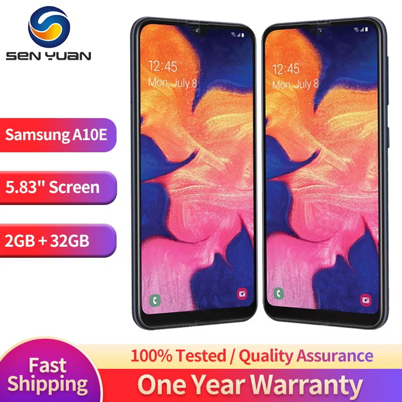 

Original Samsung Galaxy A10E A102U 4G LTE Mobile Phone 5.83'' 2GB RAM 32GB ROM CellPhone 8MP+5MP Octa Core Android SmartPhone