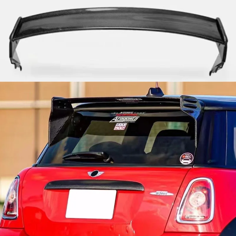 

R56 JCW Spoiler atap serat karbon, Aksesori Mobil sayap spoiler atap serat karbon gaya untuk Mini Cooper Ver.2.11/2.12 2007-2013