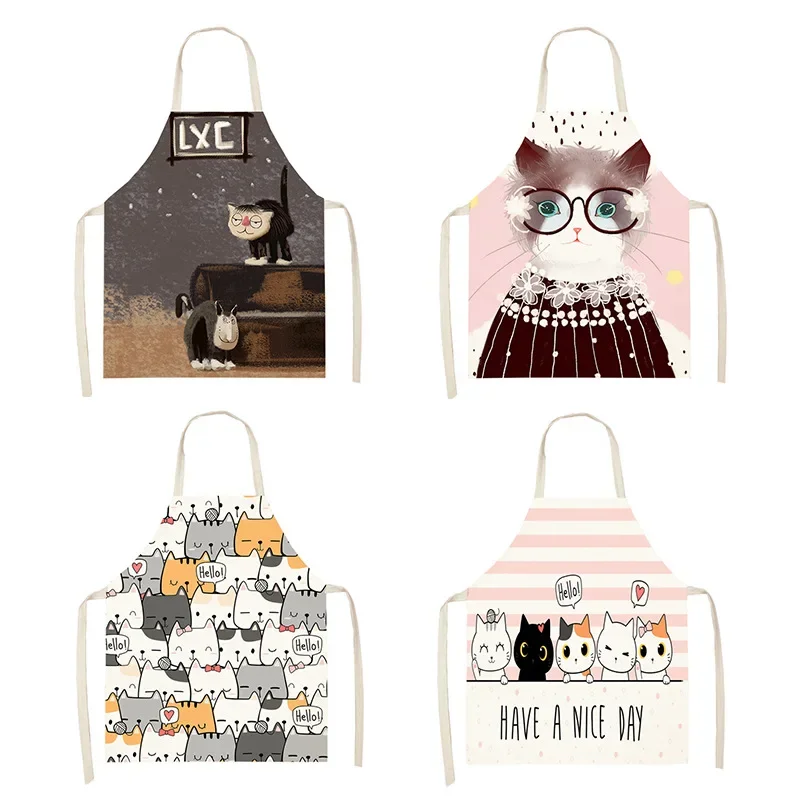 Women Kitchen Apron Cotton Linen Cute Cat Sleeveless Chef Cooking Aprons Kitchen accessories 68*55cm
Women Kitchen Apron Cotton Linen Cute Cat Sleeveless Chef Cooking Aprons Kitchen accessories 68*55cm