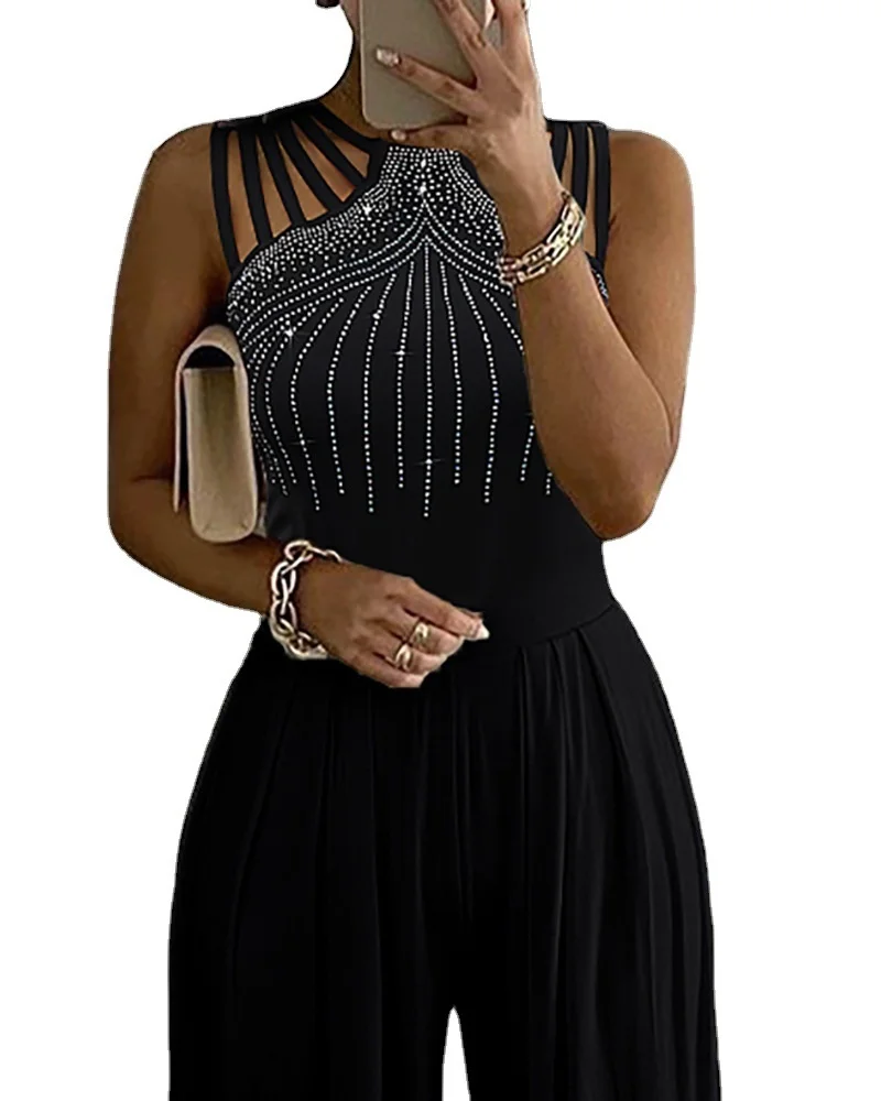 Brick Inlaid Wide Leg Conjoined One Piece Pants Female Jumpsuit Slim Waist Diamond Inlaid Conjoined Overalls For Women
Brick Inlaid Wide Leg Conjoined One Piece Pants Female Jumpsuit Slim Waist Diamond Inlaid Conjoined Overalls For Women