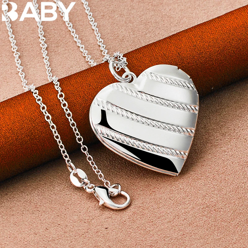 925 Sterling Silver Charm Heart Photo Frame Pendant Necklace For Women Man 18-30 Inch Snake Chain Wedding Party Fashion Jewelry
925 Sterling Silver Charm Heart Photo Frame Pendant Necklace For Women Man 18-30 Inch Snake Chain Wedding Party Fashion Jewelry
