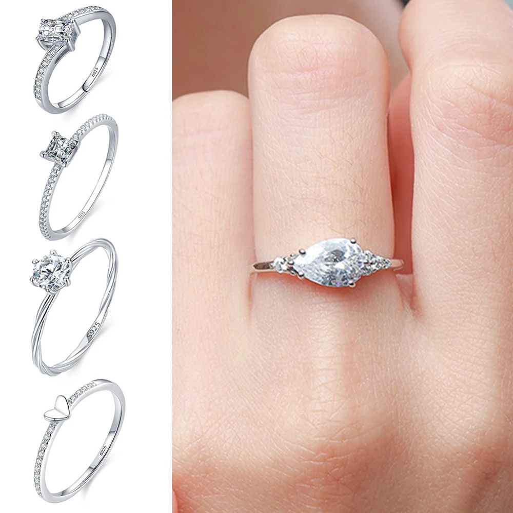 Женское кольцо из серебра 925 пробы, с фианитом 
Женское кольцо из серебра 925 пробы, с фианитом