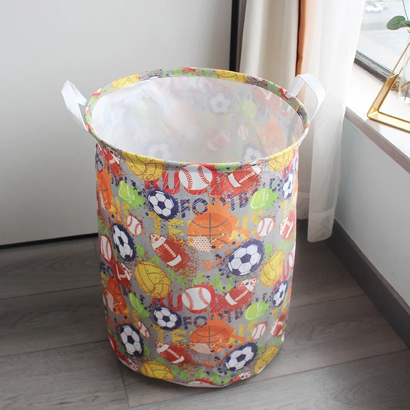 

New Ball pattern Laundry Hamper folding waterproof Clothes Storage Baskets Home decoration barrel kids toy organizer basket