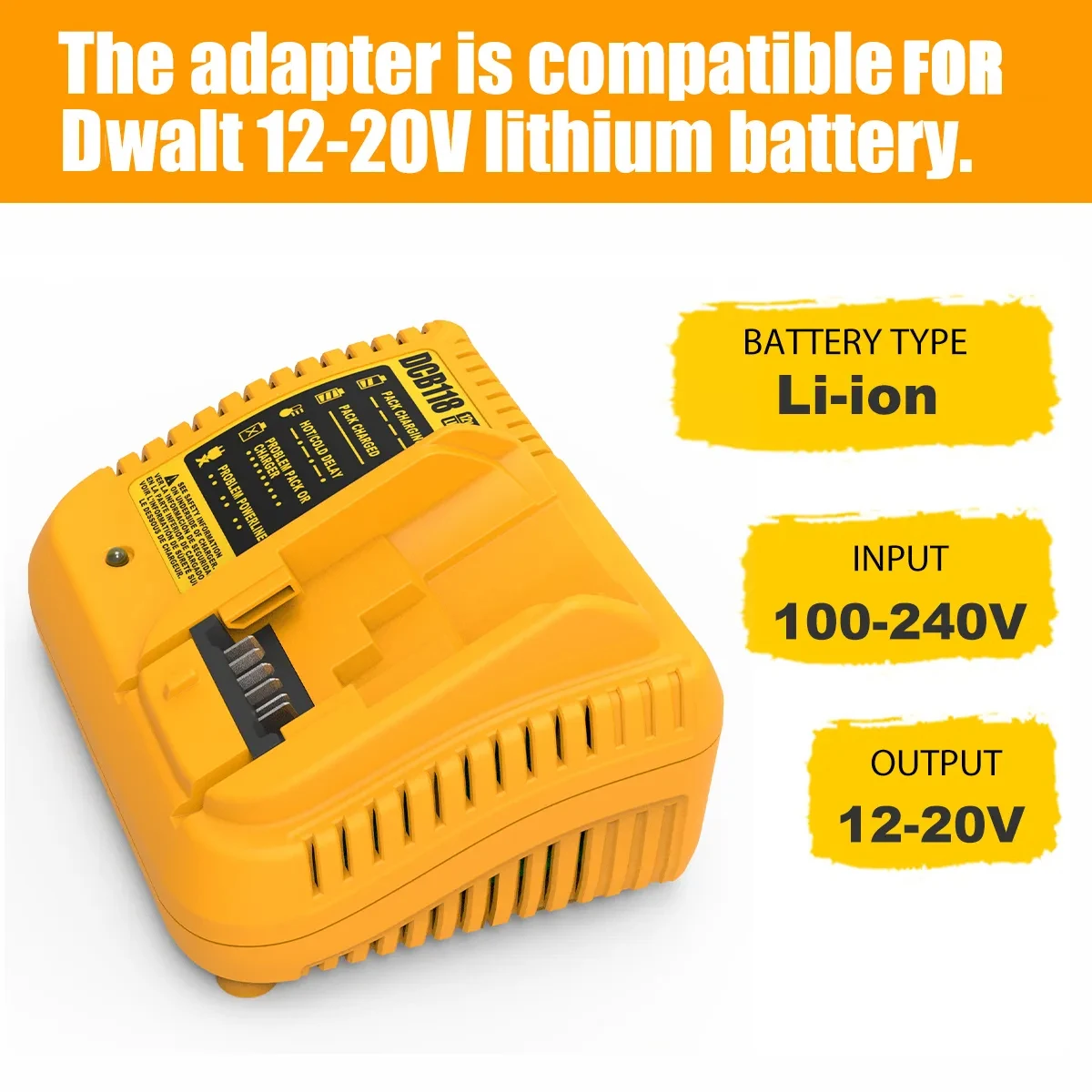 DCB118 DCB112 Battery Charger for dewalt DCB180 DCB120 DCB127 DCB200 DCB206 DCB205 DCB201 DCB203 /charger DCB101 DCB107 DCB105 
DCB118 DCB112 Battery Charger for dewalt DCB180 DCB120 DCB127 DCB200 DCB206 DCB205 DCB201 DCB203 /charger DCB101 DCB107 DCB105