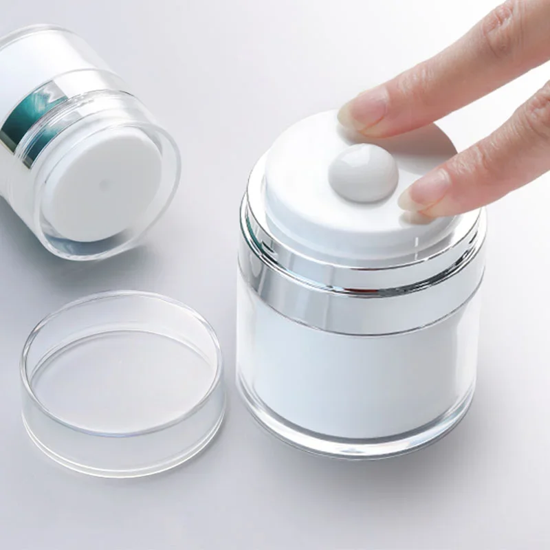 Empty Airless Pump Jar Refillable Acrylic Cream Bottle Vacuum Dispenser Portable Container of Makeup Lotion Cosmetic 15/30/50g
Empty Airless Pump Jar Refillable Acrylic Cream Bottle Vacuum Dispenser Portable Container of Makeup Lotion Cosmetic 15/30/50g