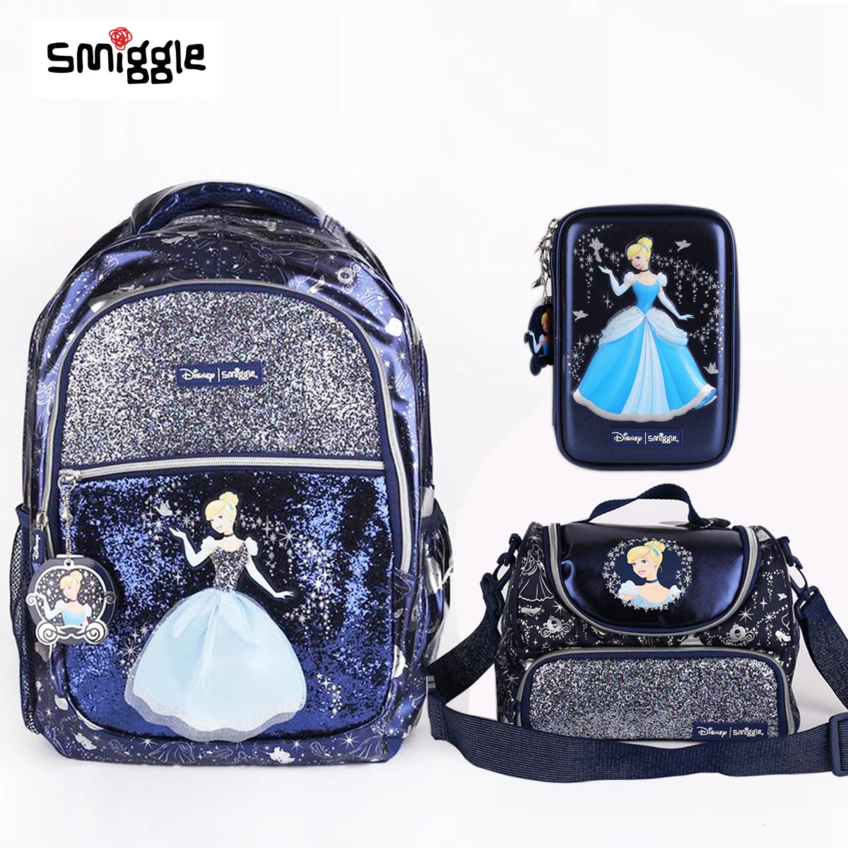 

MINISO Smiggle, рюкзак принцессы для девочек, детский школьный ранец, вместительные студенческие рюкзаки с ланч-боксом, коробка для ручек, рюкзак