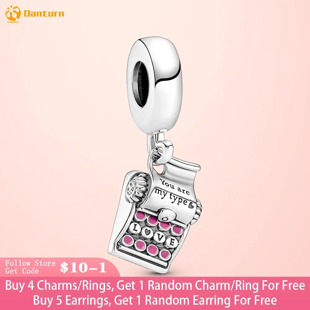 Danturn 925 Sterling Silver Beads Typewriter Dangle Charms fit Original Pandora Bracelets Women Jewelry Making Free Shipping
Danturn 925 Sterling Silver Beads Typewriter Dangle Charms fit Original Pandora Bracelets Women Jewelry Making Free Shipping
