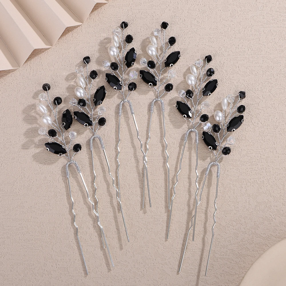 6PCS Crystal Wedding Hair Accessories Pearl Rhinestone Hair Pins for Women Bridal Headpiece 10Color Bride Party Hairpins Jewelry 8 S8ba5ddb013984f56b945cacce78ded79R