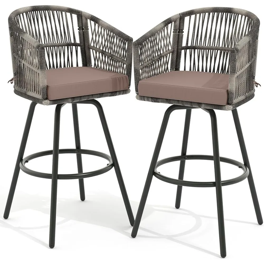 Counter Height Barstool With Soft Cushions Garden Furniture Back and Footrest Chair Rattan Wicker Swivel Patio Bar Freight Free
Counter Height Barstool With Soft Cushions Garden Furniture Back and Footrest Chair Rattan Wicker Swivel Patio Bar Freight Free