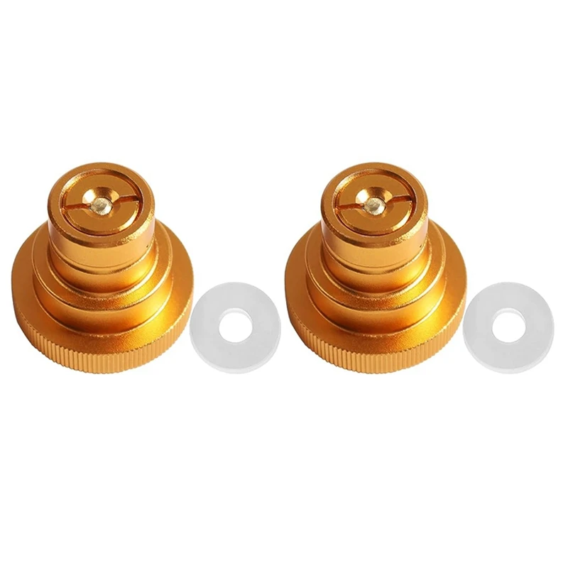 

For Terra/Art/GAIA/DUO Sparkling Water Machine Soda Adapter TR21-4 Threaded Valve Refill 2 Set Durable Easy To Use (Gold)