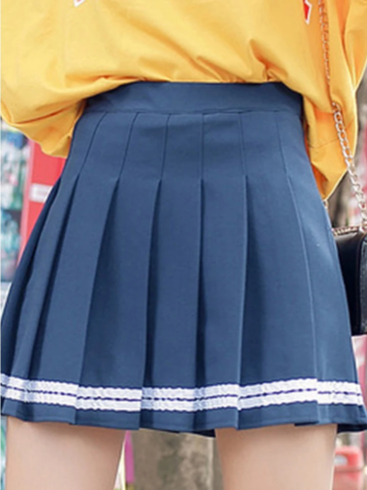 

2023 high waist pleated skirts Kawaii Harajuku Skirts women girls lolita a-line sailor skirt Preppy school uniform