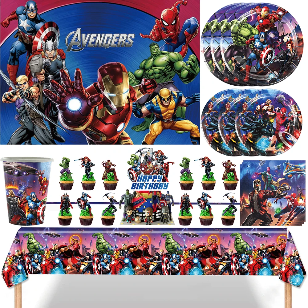 SuperHero Party Decoration Avengers Birthday Supplies Include Paper Plates Napkins Cups Tablecloth Cake Toppers Balloon for Kids
SuperHero Party Decoration Avengers Birthday Supplies Include Paper Plates Napkins Cups Tablecloth Cake Toppers Balloon for Kids