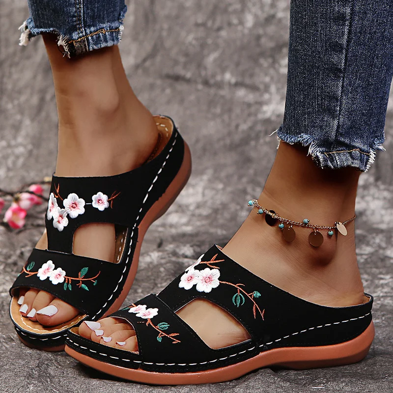 Summer Sandals Shoes Women Peep Toe Shoes Woman Floral Sandals Woman Comfortable Female Slippers Retro Sandals Zapatillas Mujer
Summer Sandals Shoes Women Peep Toe Shoes Woman Floral Sandals Woman Comfortable Female Slippers Retro Sandals Zapatillas Mujer
