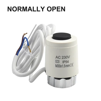 Floor Heating Actuator 230V AC Normally Open Closed Electric Heating Water Distributor LCD Panel Thermostatic Actuator M30x1.5MM