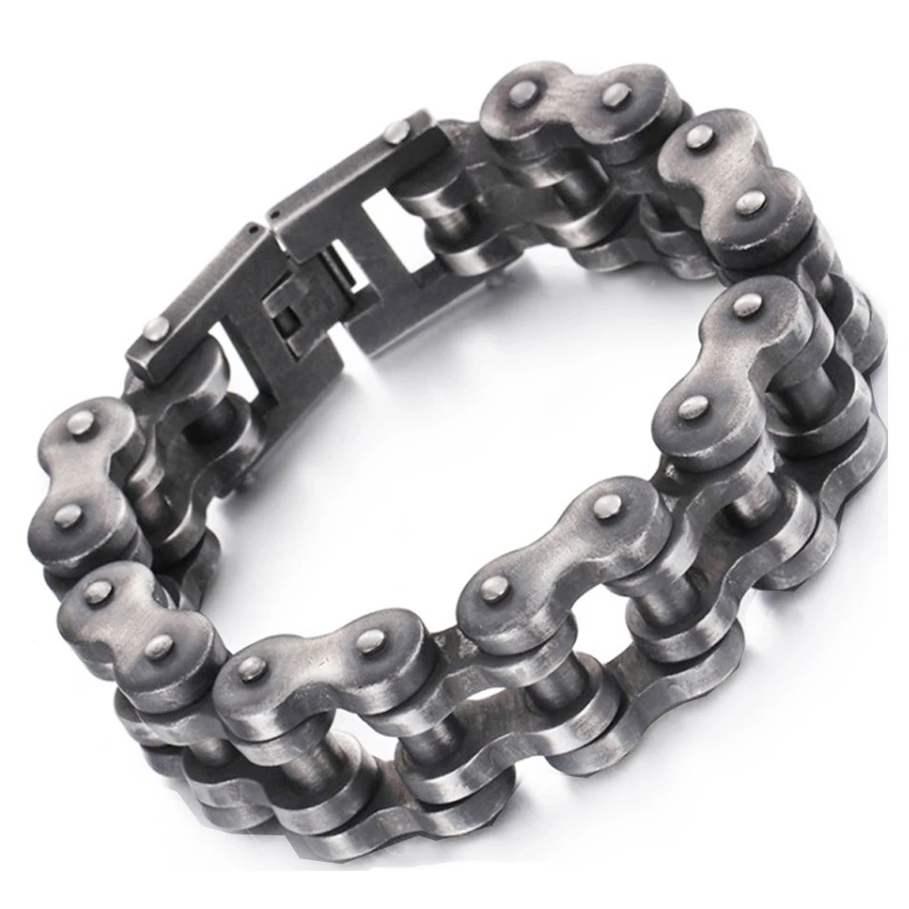 22mm Punk Brushed Bike Chain Bracelet Oxidized Dark Bicycle Chain Men Bracelet Fashion Male 316L Stainless Steel Biker Jewelry
22mm Punk Brushed Bike Chain Bracelet Oxidized Dark Bicycle Chain Men Bracelet Fashion Male 316L Stainless Steel Biker Jewelry