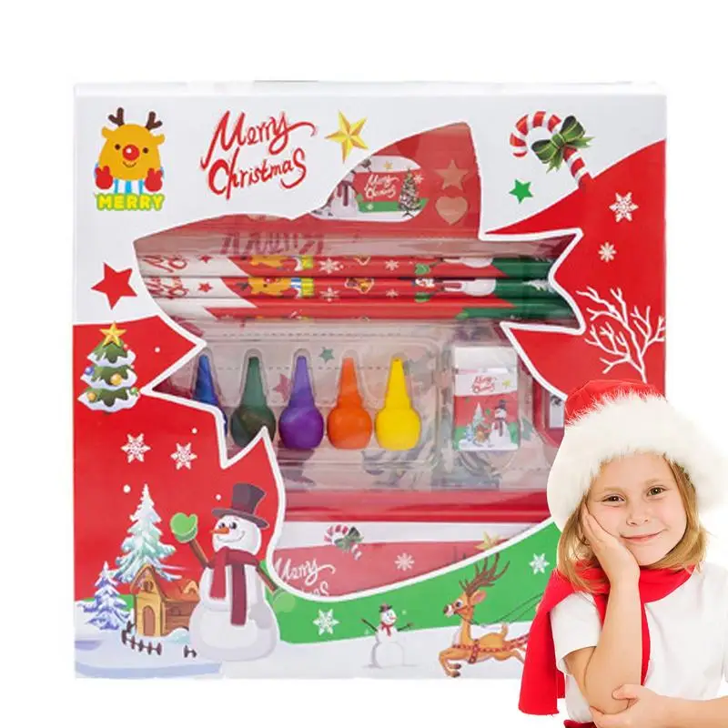 Kids Stationery Set Students Christmas Themed Stationery Eraser Sharpener Pencil Case Pencils Abacus Airplane Chess Gift Box
Kids Stationery Set Students Christmas Themed Stationery Eraser Sharpener Pencil Case Pencils Abacus Airplane Chess Gift Box