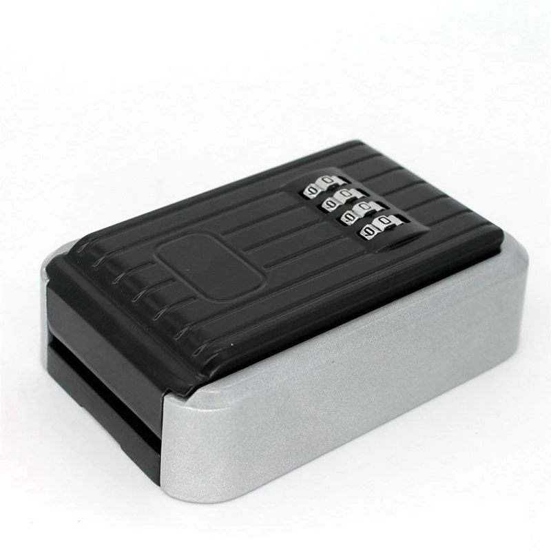 

4X Lock Box 4 Digit Combination Waterproof Box Aluminum Alloy Weather Resistant Key Hider