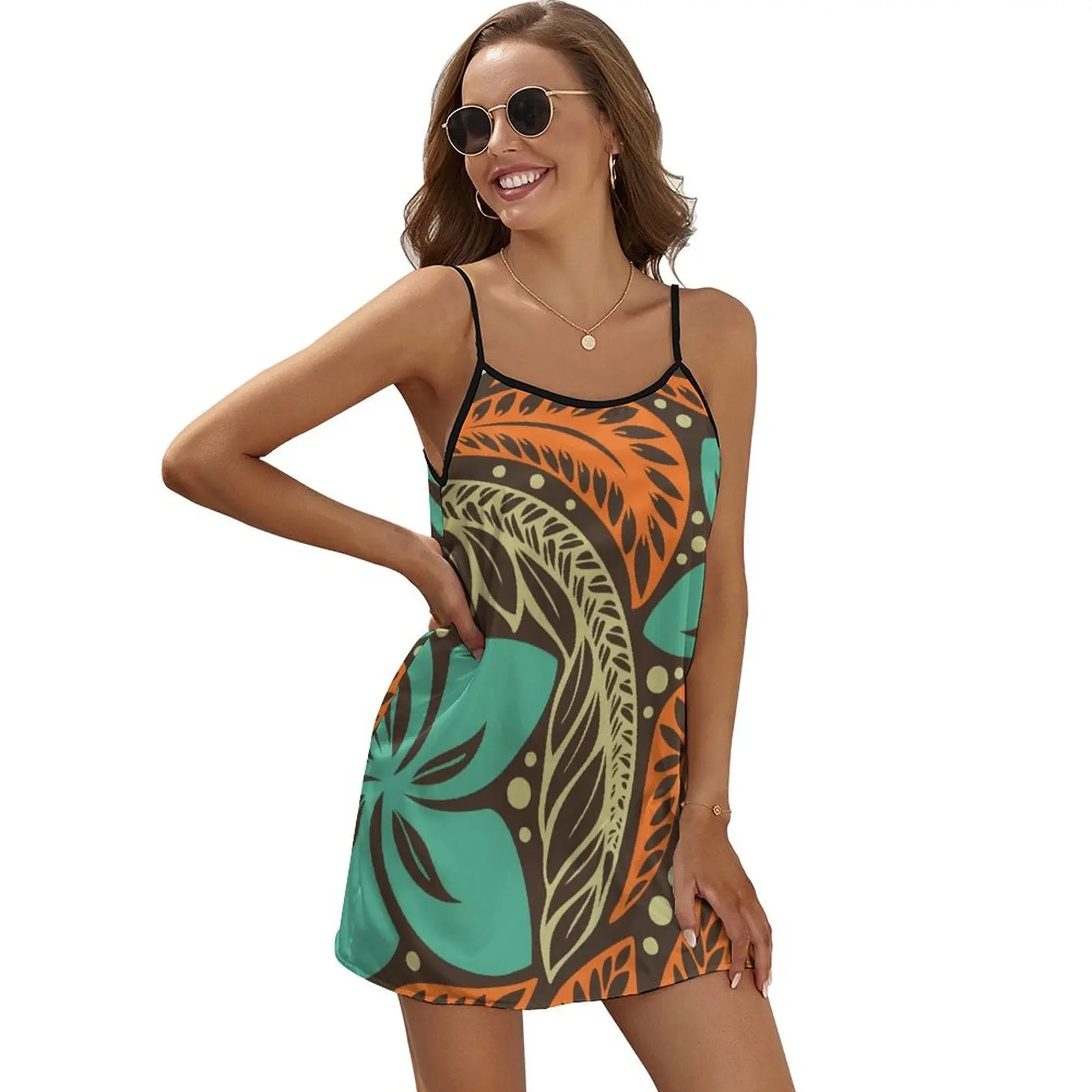 Polynesian Hawaiian brown blue floral tattoo design Sleeveless Dress evening dress women Dance dresses
Polynesian Hawaiian brown blue floral tattoo design Sleeveless Dress evening dress women Dance dresses