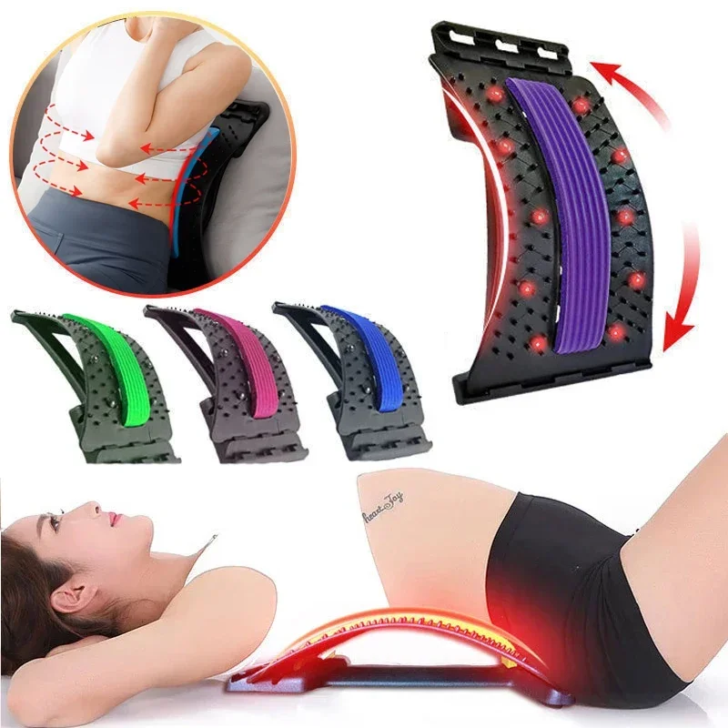 

Back Massager Magnetotherapy Multi-Level Adjustable Stretcher Waist Neck Fitness Lumbar Cervical Spine Support Pain Relief Relax