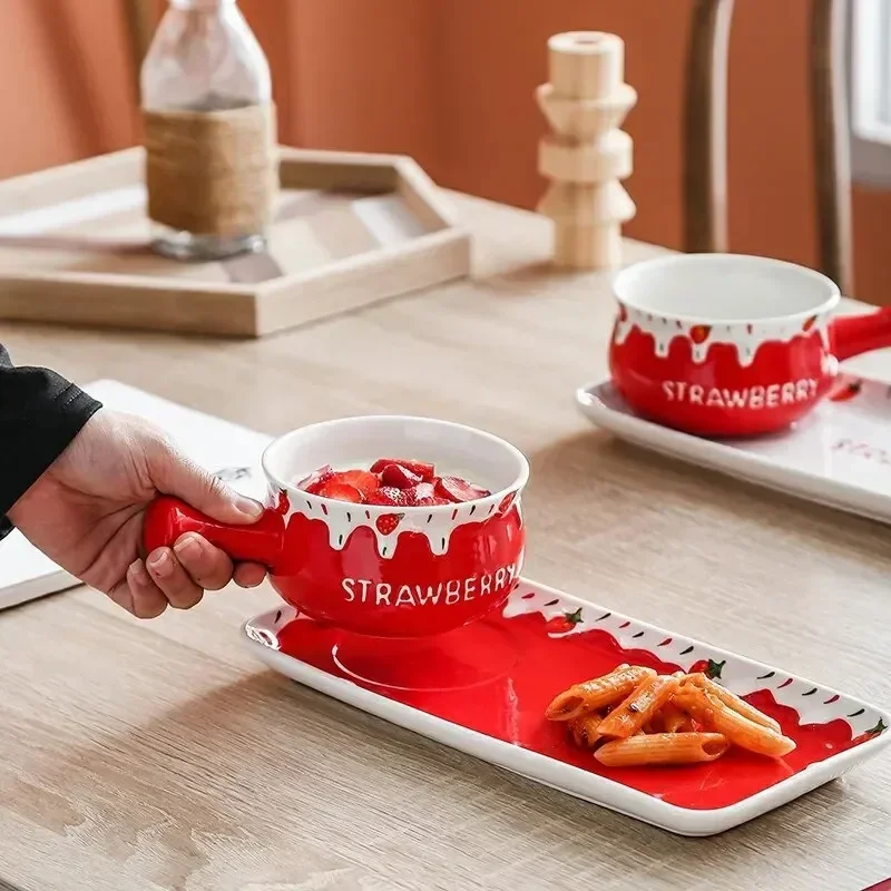 Morning Strawberry Porcelain Snack Ceramic 2pcs Embossed Dessert Cereal Design, With Plate Set, Tray, And Bowl Verrine
Morning Strawberry Porcelain Snack Ceramic 2pcs Embossed Dessert Cereal Design, With Plate Set, Tray, And Bowl Verrine