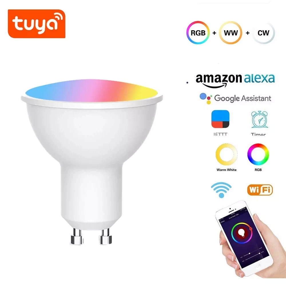 Tuya Wifi Smart Gu10 RGB Light Alexa Speech Control Living Room Decorative Light Fixture Colour Lamp
Tuya Wifi Smart Gu10 RGB Light Alexa Speech Control Living Room Decorative Light Fixture Colour Lamp