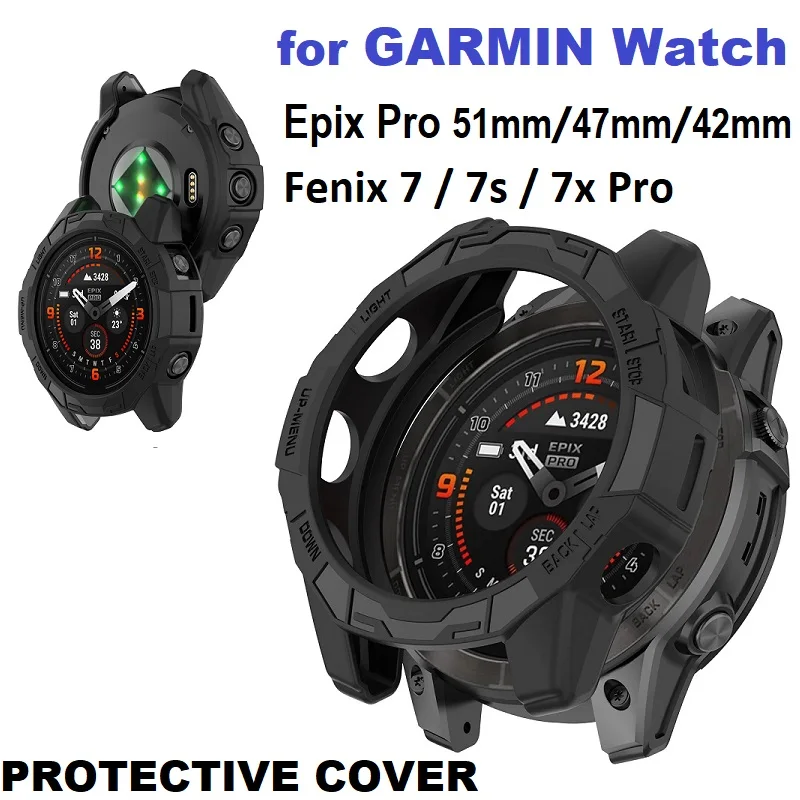 

Protective Cover for Garmin Epix Pro 51mm 47mm Fenix 7 / 7s / 7x Pro Smart Watch Soft TPU Bumper Shock-Proof Protector Case