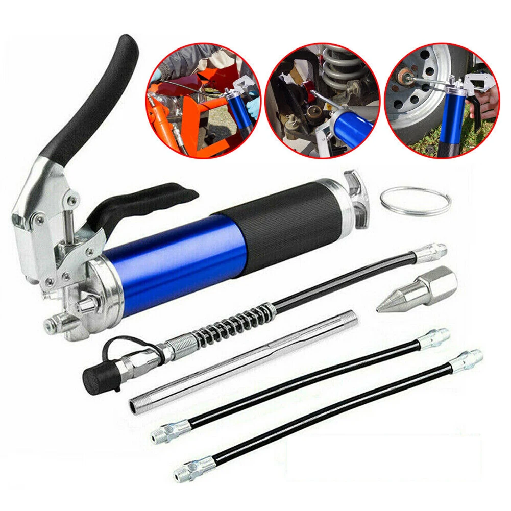 

Pistol Grip Grease Gun Set Aluminum Alloy Manual Grip Grease Gun 400CC Greasing Injection 6000-7000PSI with Flexible Hose