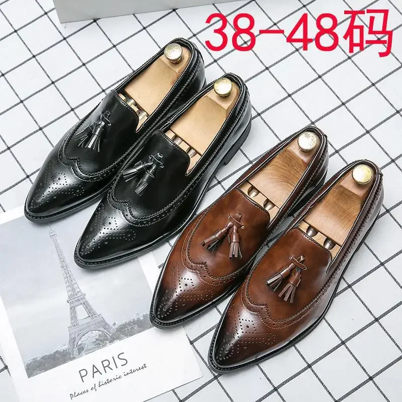 

Suit Leather Shoes Men's Business Casual Formal Wear British Leather Shoes Men's Business Korean Version Office Social Shoes Der