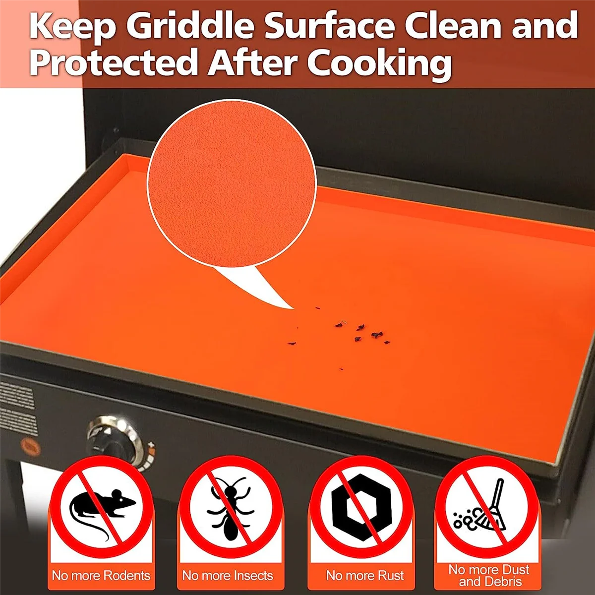 

Silicone Griddle Mat for 36 Inch Griddle, Heavy Silicone Mat, Protect Griddle From Rodents, Insects, Debris, and Rust