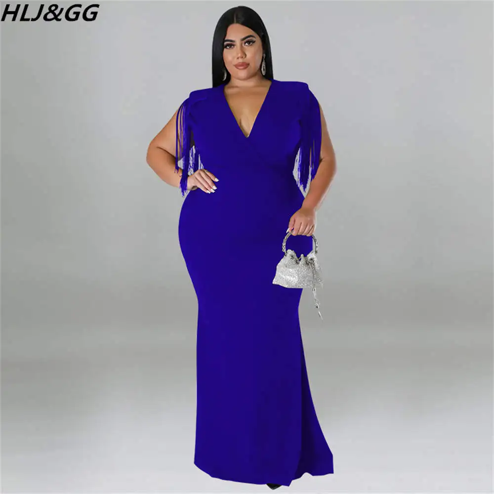 HLJ&GG Elegant Lady Tassel Bodycon Evening Party Dresses Women Sleeveless Backless Dress Sexy Deep V Slim Vestidos Plus Size 5XL
HLJ&GG Elegant Lady Tassel Bodycon Evening Party Dresses Women Sleeveless Backless Dress Sexy Deep V Slim Vestidos Plus Size 5XL
