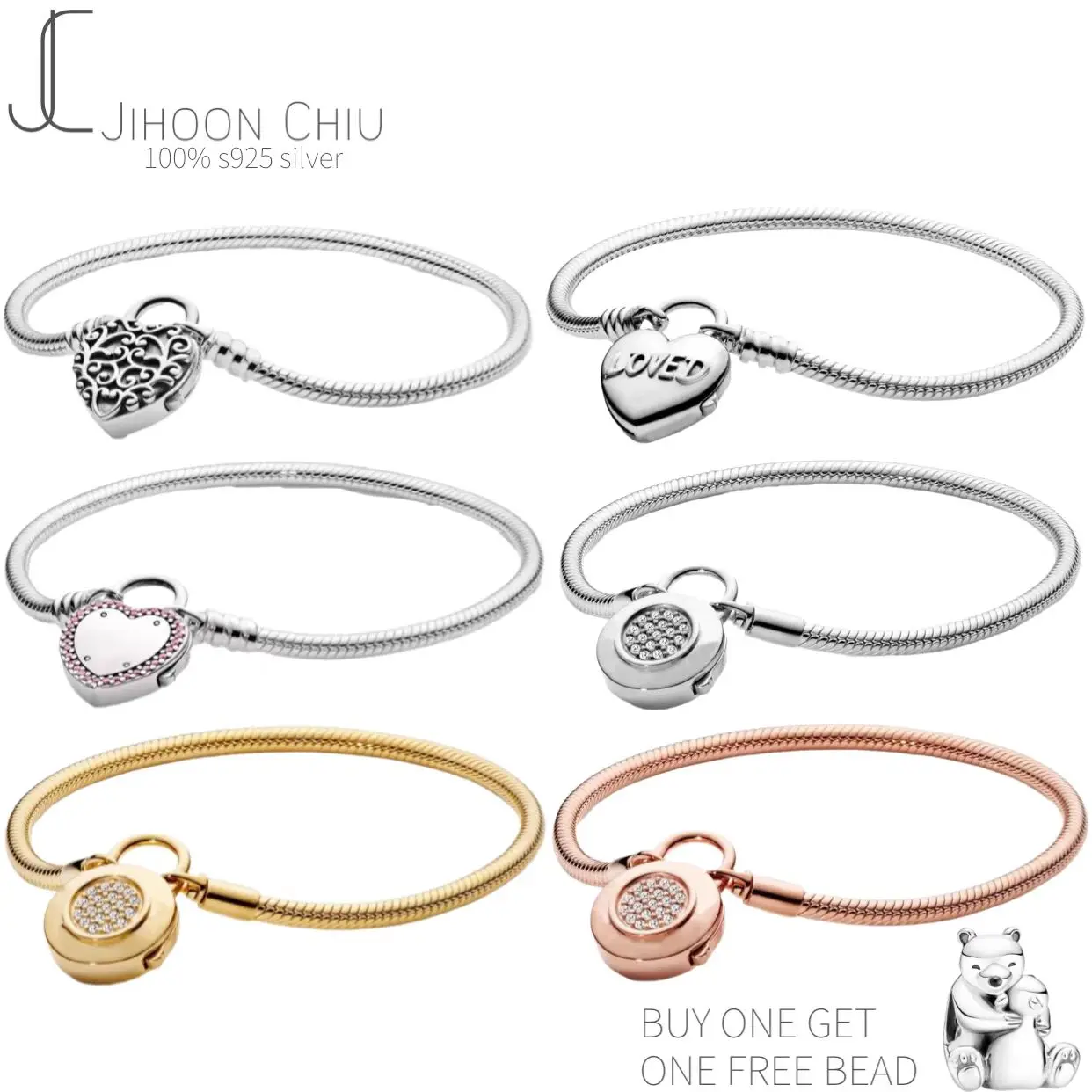 Hot Sale 100% 925 sterling silver bracelet for Women fit original Pan charm chain Snake bracelet lock style classic DIY jewelry
Hot Sale 100% 925 sterling silver bracelet for Women fit original Pan charm chain Snake bracelet lock style classic DIY jewelry