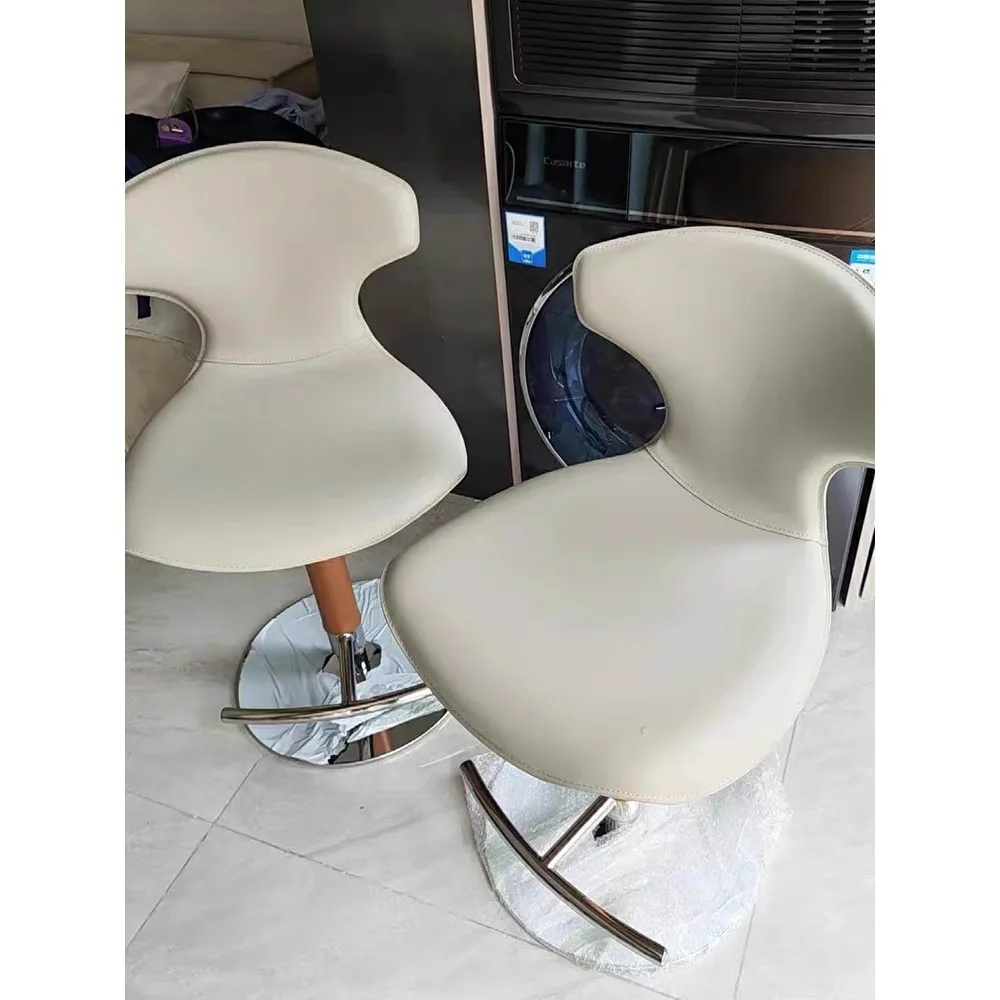 

Lift bar chair, luxurious and luxurious, adjustable high stool, household rotating backrest chair, designer high chair