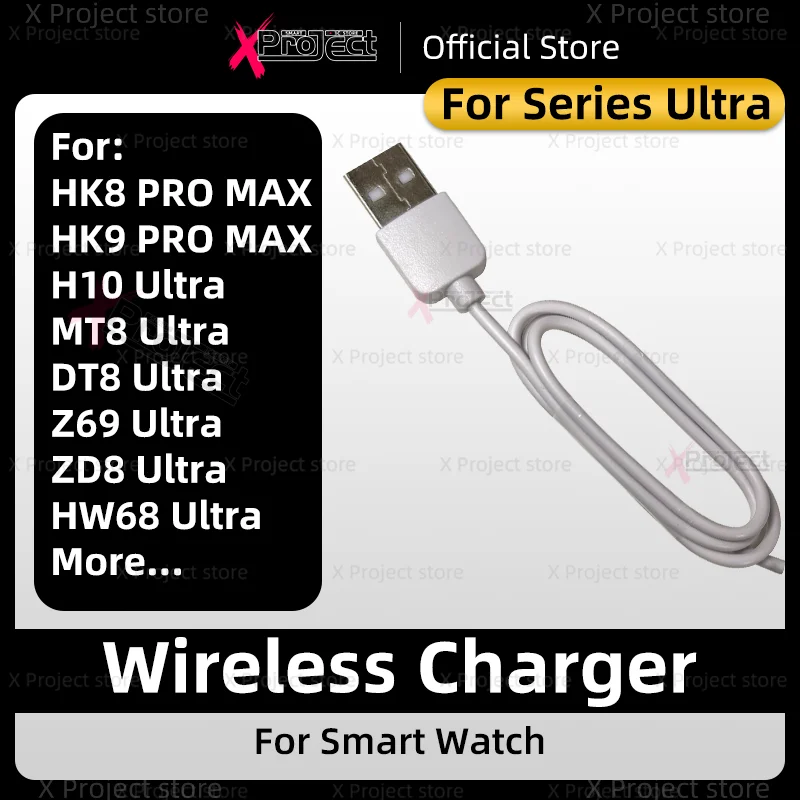 

Original Wireless charger For Smart Watch H10 MT8 DT8 Z59 Z68 ZD8 Ultra For HK8 HK9 PRO MAX Smartwatch USB Power Charging cable