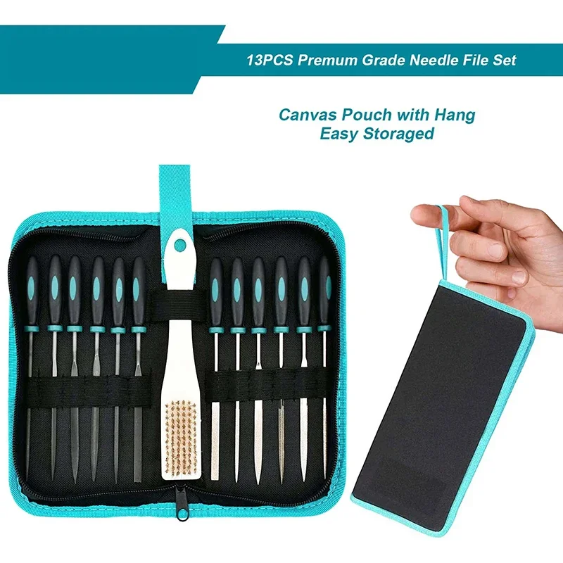 Small File Set, Needle Diamond Files 13PCS, 6Pcs Jewlers Files & 6 Steel Files for Precision Metal File Work Wood Files
Small File Set, Needle Diamond Files 13PCS, 6Pcs Jewlers Files & 6 Steel Files for Precision Metal File Work Wood Files