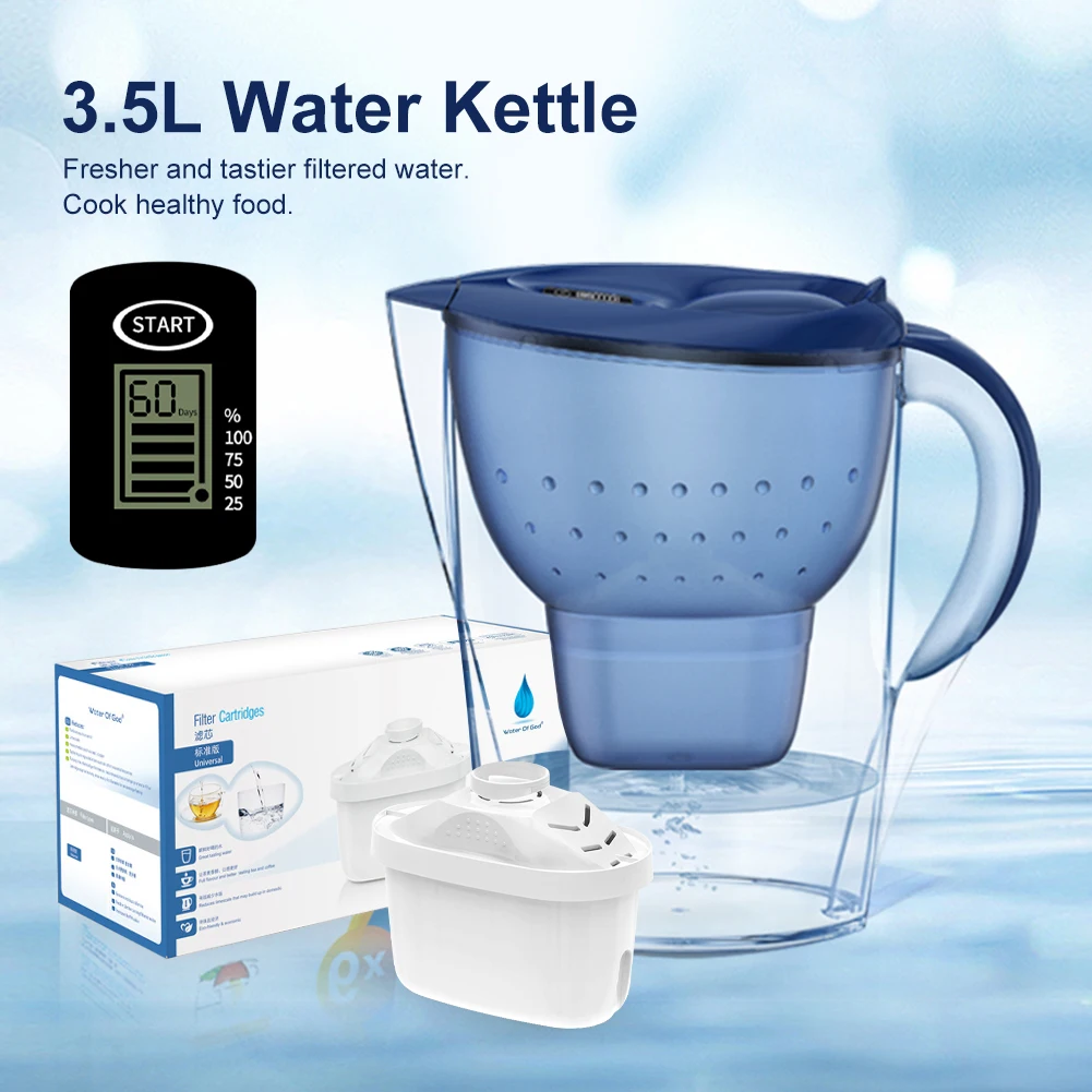 Universal 3.5L Water Filter Pitcher High Capacity Water Filter Kettle Four-layer Filter Water Pitcher Purifier For Home Office
Universal 3.5L Water Filter Pitcher High Capacity Water Filter Kettle Four-layer Filter Water Pitcher Purifier For Home Office