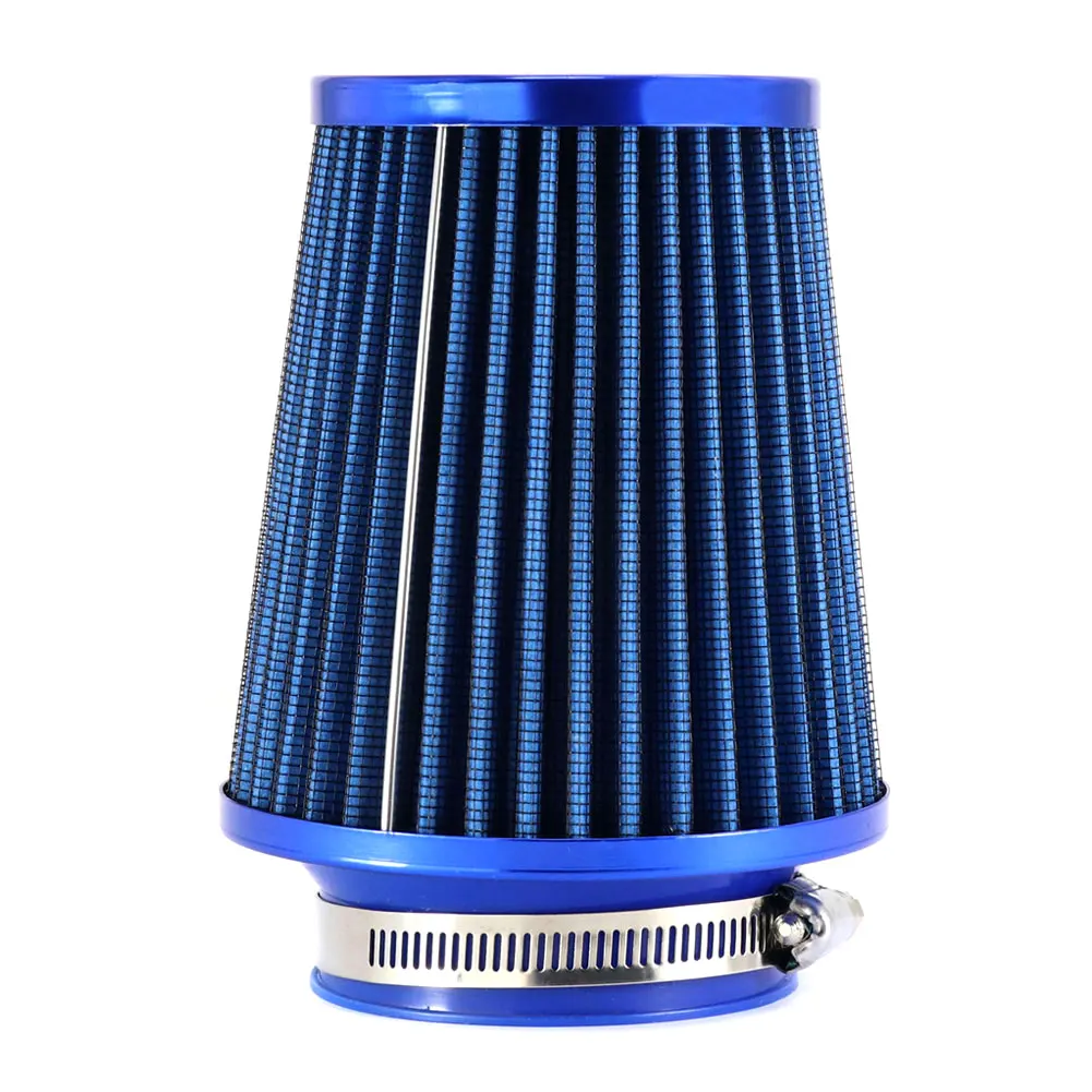 

76mm Cars Air Filter Round Tapered Blue Universal Auto Cold Air Intake