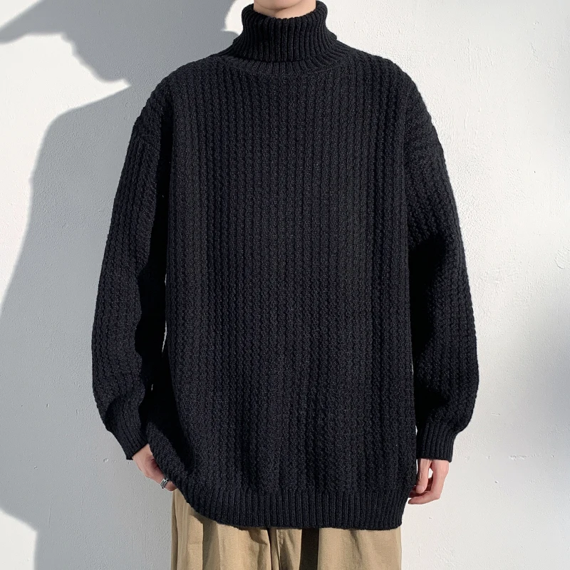 

Privathinker Solid Color Turtleneck Man Sweaters Fashion Oversized Casual Autumn Knitwear New Brand Male Korean Knitted Clothing