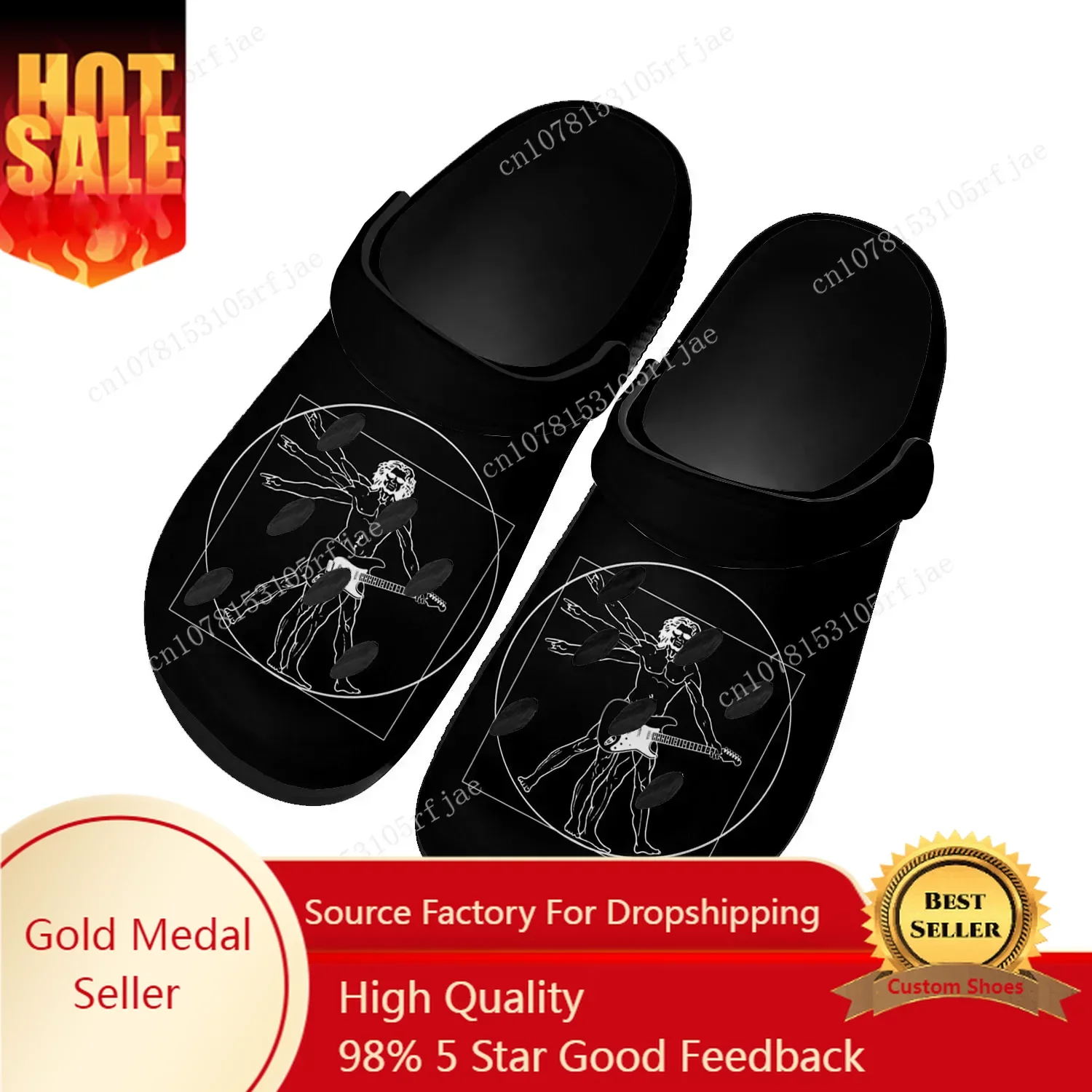 

Vitruvian Man Guitar Da Vinci Home Clogs Custom Water Shoes Mens Womens Teenager Shoe Garden Clog Breathable Beach Hole Slippers