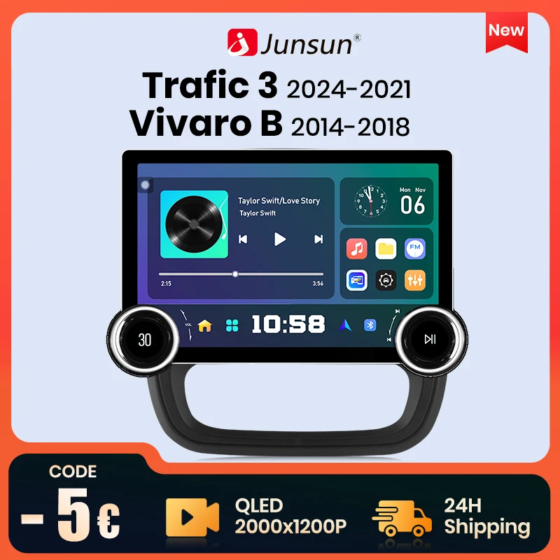 Junsun X8 11.5“ 2K 2000*1200 QLED Wireless CarPlay Android Auto Car Radio for Renault Trafic 2015-2019 Multimedia autoradio
Junsun X8 11.5“ 2K 2000*1200 QLED Wireless CarPlay Android Auto Car Radio for Renault Trafic 2015-2019 Multimedia autoradio