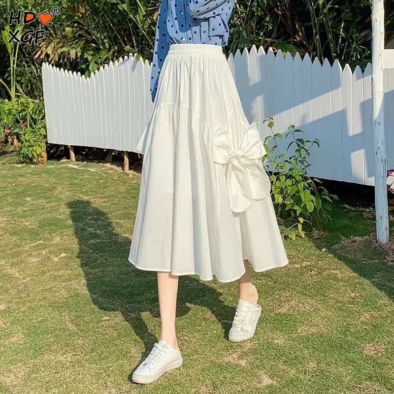 Skirts White Summer Women Bow Mid-calf College Casual All-match Fashion High Waist Party Korean Style Comfort Breathable Girls
Skirts White Summer Women Bow Mid-calf College Casual All-match Fashion High Waist Party Korean Style Comfort Breathable Girls
