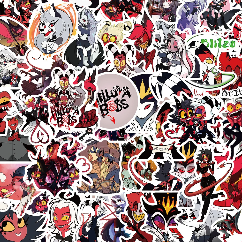 

10/30/50/100pcs American Animation Helluva Boss Stickers Cartoon Anime Kids Decals Toy DIY Phone Laptop Luggage Graffiti Sticker