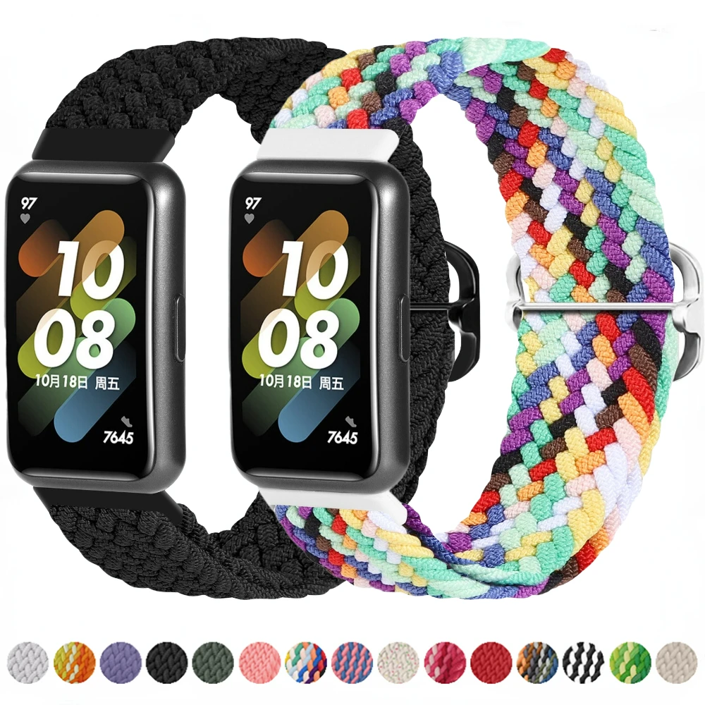 

Nylon Loop Strap for Huawei Band 7 Bracelet Adjustment Braided Replacement Wristband Correa for Huawei Band 7 Accessories
