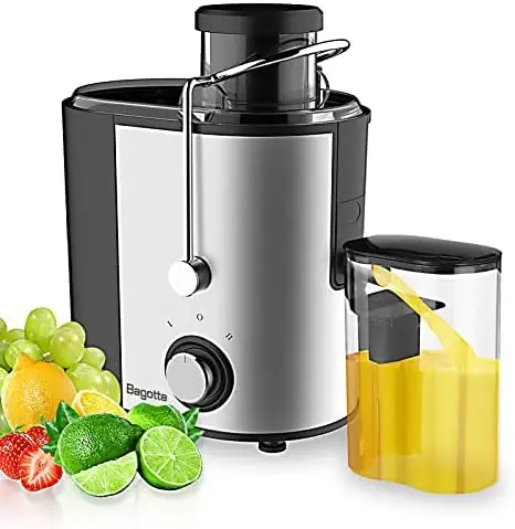 

Bagotte Centrifugal Juicer, 65mm Wide Feed Chute Juicer Machines for Whole Fruit and Vegetable, High Juice Yield Dual-Speed Juic
