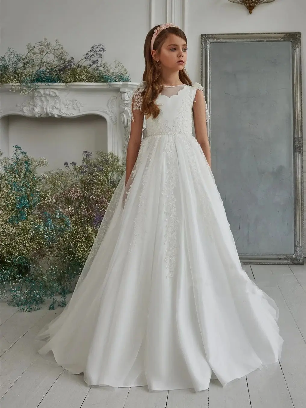 White Satin A-line Trailing Tassel Sleeve Bow Belt Flower Girl Dress Wedding Bridesmaid Birthday Celebration Communion Dress
White Satin A-line Trailing Tassel Sleeve Bow Belt Flower Girl Dress Wedding Bridesmaid Birthday Celebration Communion Dress