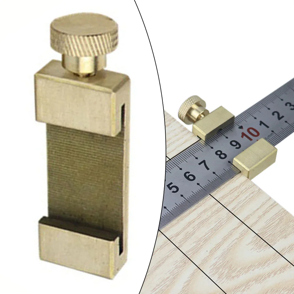 Adjustable Steel Ruler Positioning Block Brass Positioning Block Angle Marking Gauge Scriber 39.5*2.3mm Measuring Tool
Adjustable Steel Ruler Positioning Block Brass Positioning Block Angle Marking Gauge Scriber 39.5*2.3mm Measuring Tool