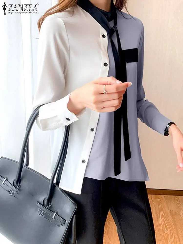 ZANZEA 2023 Diagonal Placket Colorblock Shirt Autumn Women Round Neck Chic Tunics Top Fashion Solid Long Sleeve Irregular Blouse
ZANZEA 2023 Diagonal Placket Colorblock Shirt Autumn Women Round Neck Chic Tunics Top Fashion Solid Long Sleeve Irregular Blouse