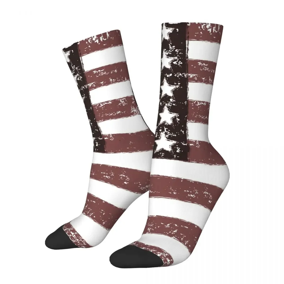 

Funny Happy Men's Socks American Flag Faded USA Retro Harajuku Hip Hop Novelty Casual Crew Crazy Sock Gift Pattern Printed