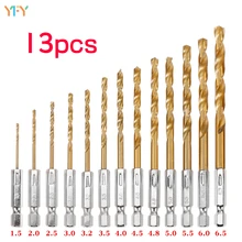 13pcs Hexagonal Shank Twist Drill Bit Hss Electric Drill Drilling Wood Plastic Titanium-plated Twist Drill Combination Set 
13pcs Hexagonal Shank Twist Drill Bit Hss Electric Drill Drilling Wood Plastic Titanium-plated Twist Drill Combination Set